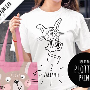Niedlicher Hase für Ostern in 2 Varianten: Druck- und Plotterdatei für österliche DIY Projekte