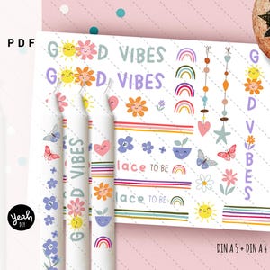 Candle tattoo good vibes illustration PDF template decal paper waterslide foil / luck celebration congratulations candle foil candles stick candles