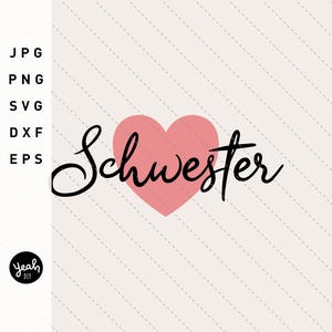 Zusterhart - persoonlijk cadeau lieve broers en zussen - plotterbestand flexfilmsjabloon download DIY voor cricut silhouetprinter