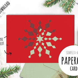 Weihnachtsklappkarte Plotterdatei für Papierstanzmaschine Cricut (Joy) / Silhouette / Cameo Schneidemaschine auf Standartschneidematte
