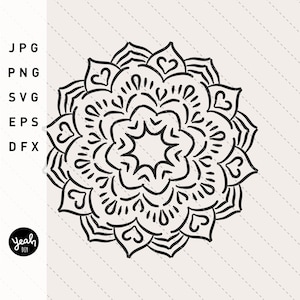 Mandala Pattern Design ARCHIVO DIGITAL para Impresora Lasercut Plotter Silueta Cricut Joy lineart Yoga Meditación Calma Zen Mindfulness Buddah