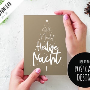 Typo Kerstboom Kerstmis - Stille Nacht Heilige Nacht - Clipart (svg png jpg) Sjabloon Belettering Afbeelding Afbeelding: Plotterbestand afdrukken