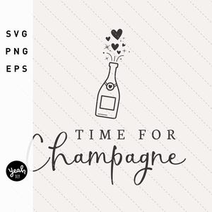 Tijd voor champagne: DIGITAAL BESTAND Plotter Printer Lasercut Silhouet Cricut Tijd om toast te vieren Verjaardag Oudejaarsfeest Champagnefles