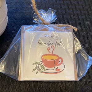 Mini 3” CARD Pack-“You’re Beau Tea Ful” Homemade Cards + Mini  Envelopes Pack