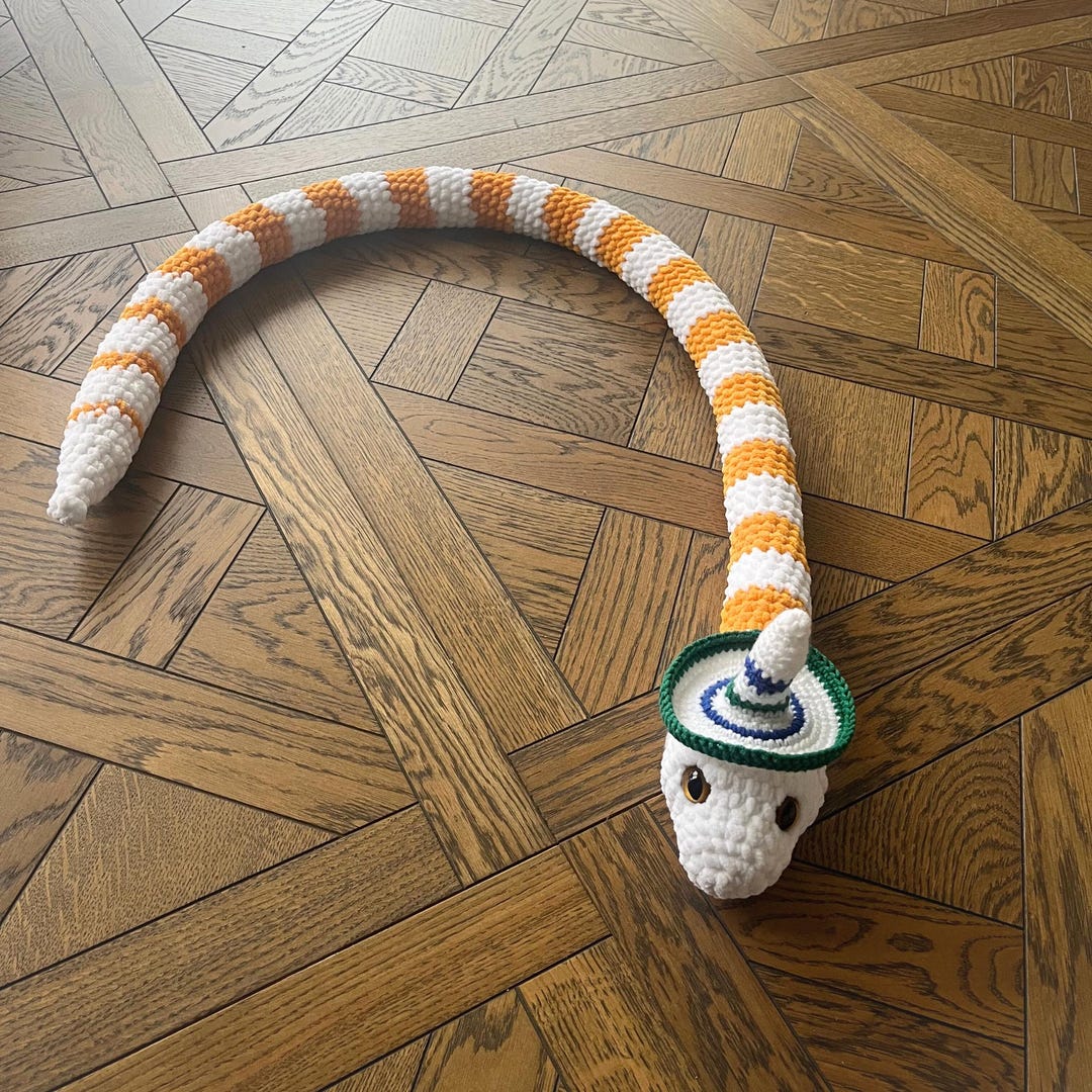 Crochet Snake Plushie – Handmade Big Snake Toy, Gift for Baby, Cute ...