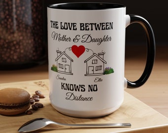 The love between Mother & Daughter PERSONALIZED Mug and Travel Mug