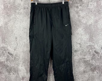 Vintage Nike Nylon Track Pants Embroided Logo Swoosh Size М 90s
