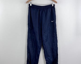 Vintage Nike Nylon Track Pants Embroided Logo Swoosh Size М 90s