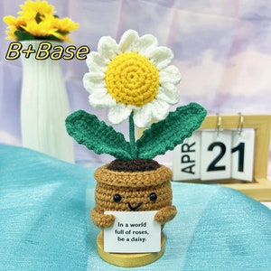 Marguerites au crochet, plante en pot, cadeau de fête des mères, cadeau pour maman, cadeau de remise des diplômes, marguerites positives, soutien émotionnel image 8