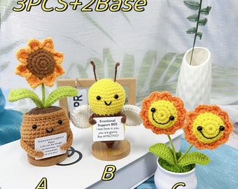 Bee/Double headed sunflower potted plants,Positive little bees/sunflower potted plants,Mother's Day gifts,Home decorations,Cute little bees