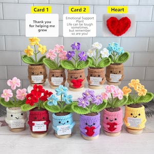 Personalized Handmade Crochet Forget me not Flowers,Emotional Support Plant,Thank you Gift for Mom/Teachers/Friends,Thanksgiving gift ideas