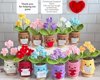 Personalized Handmade Crochet Forget me not Flowers,Emotional Support Plant,Mother's Day Gift,Thank you Gift for Mom/Teachers/Friends