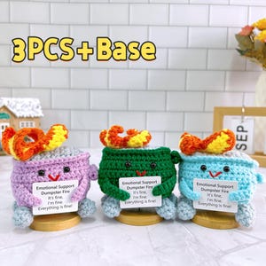 Handmade Crochet Emotional Support Dumpster Fire,Dumpster Fire Plush,Dumpster Fire,Witziges Geschenk Feuerweh,Gift For Her,Mental Health