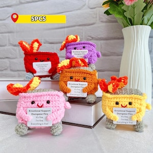 Emotionale Unterstützung Dumpster Fire, danke, dass Sie mich unterstützt haben, häkeln Dumpster Fire, mir geht es gut! Interessante Geschenke, Geschenk für Sie, Dumpster Fire