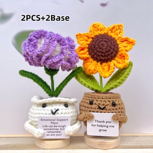 Handmade crochet sunflower/carnation,Emotional support plant,Crochet sunflowers,Crochet gifts,Desk decor,crochet teacher gift,thank you gift