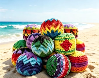 Pelota de malabares de ganchillo hecha a mano, pelotas de fútbol tejidas, pelota para jugar con los pies, juguete antiestrés, pelotas para jugar al aire libre, juguete para campamentos de verano para niños y adultos.