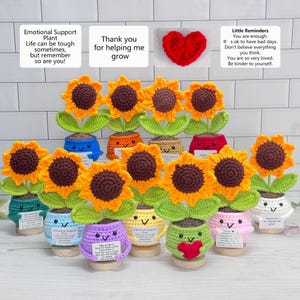 Personalized Handmade Crochet Sunflowers,Crochet Flower,Emotional Support Gift,Thank you Gift for Mom/Teachers/Friends,Thoughtful Gift Ideas