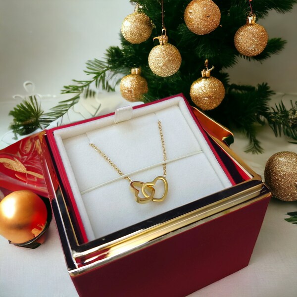 To My Love Eternal Rose Necklace Gift Red Apple Jewelry Box