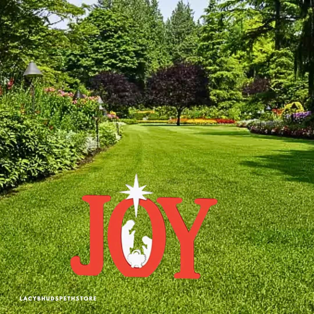 Red Outdoor Joy Nativity Etsy