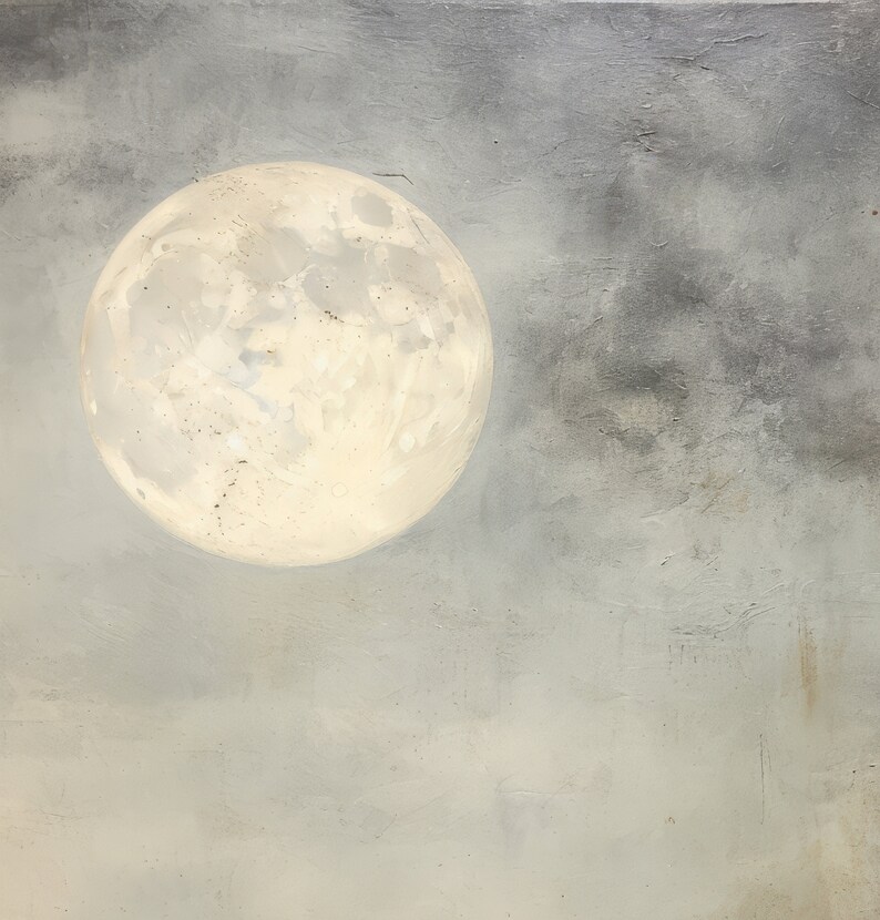 Moon Wall Art Print Neutral Earthy Art Japandi Decor Minimalist Art