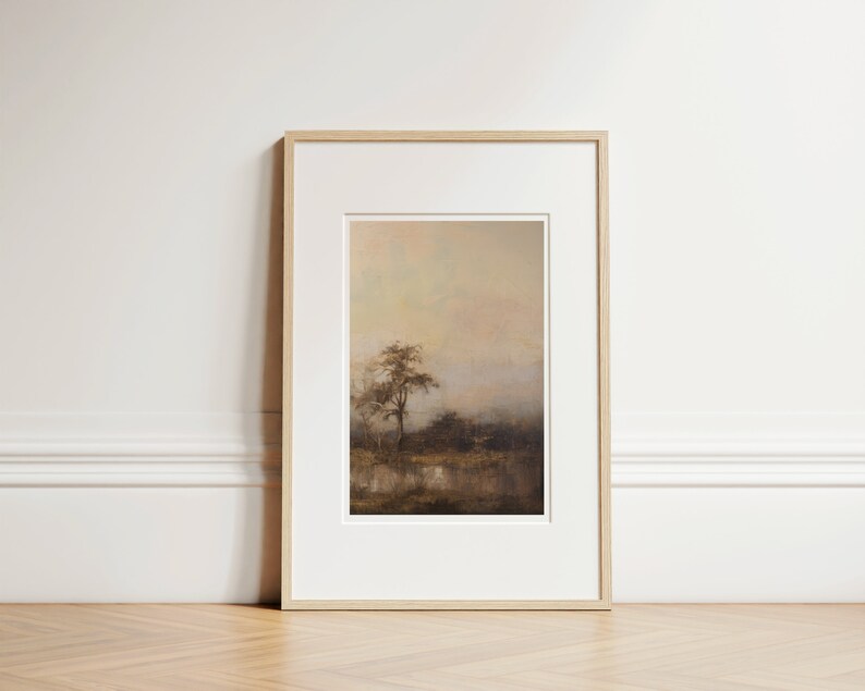 Moon Wall Art Print Neutral Earthy Art Japandi Decor Etsy