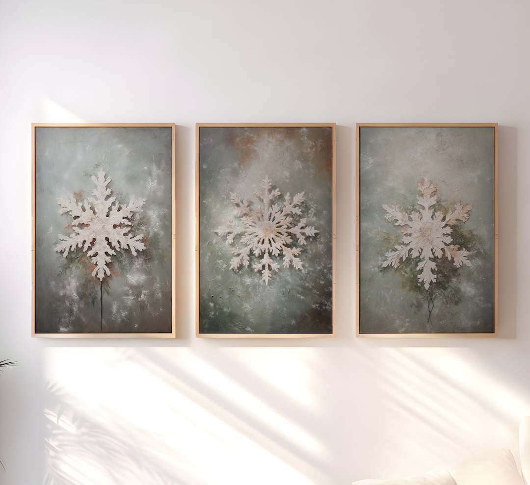 Snowflake Art Printable Art Decor Wall Art Snowflake Decor Living Room