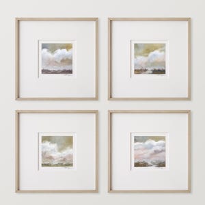Printable Set of 4 - Art Prints 8x8 inches Mini Art Printable Abstract Landscape Paintings inches digital download Watercolor Art Set of 4