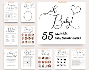 Baby shower game Baby or Beer Belly, funny game printable, minimalist game, gender neutral simple game, baby shower activity, modern game