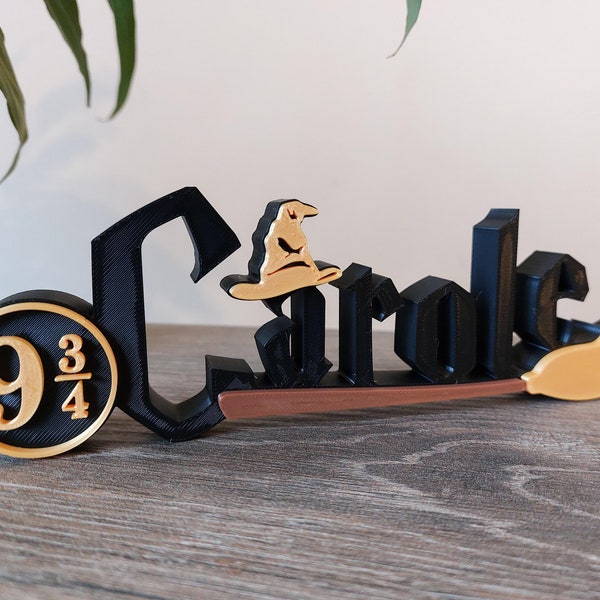 Personalized 3D name "Wizard HP" style - Personalized nameplate - Name plate - 3D printing