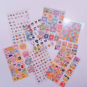 Tamagotchi Stickers: Sparkling Transparent Kawaii Deco