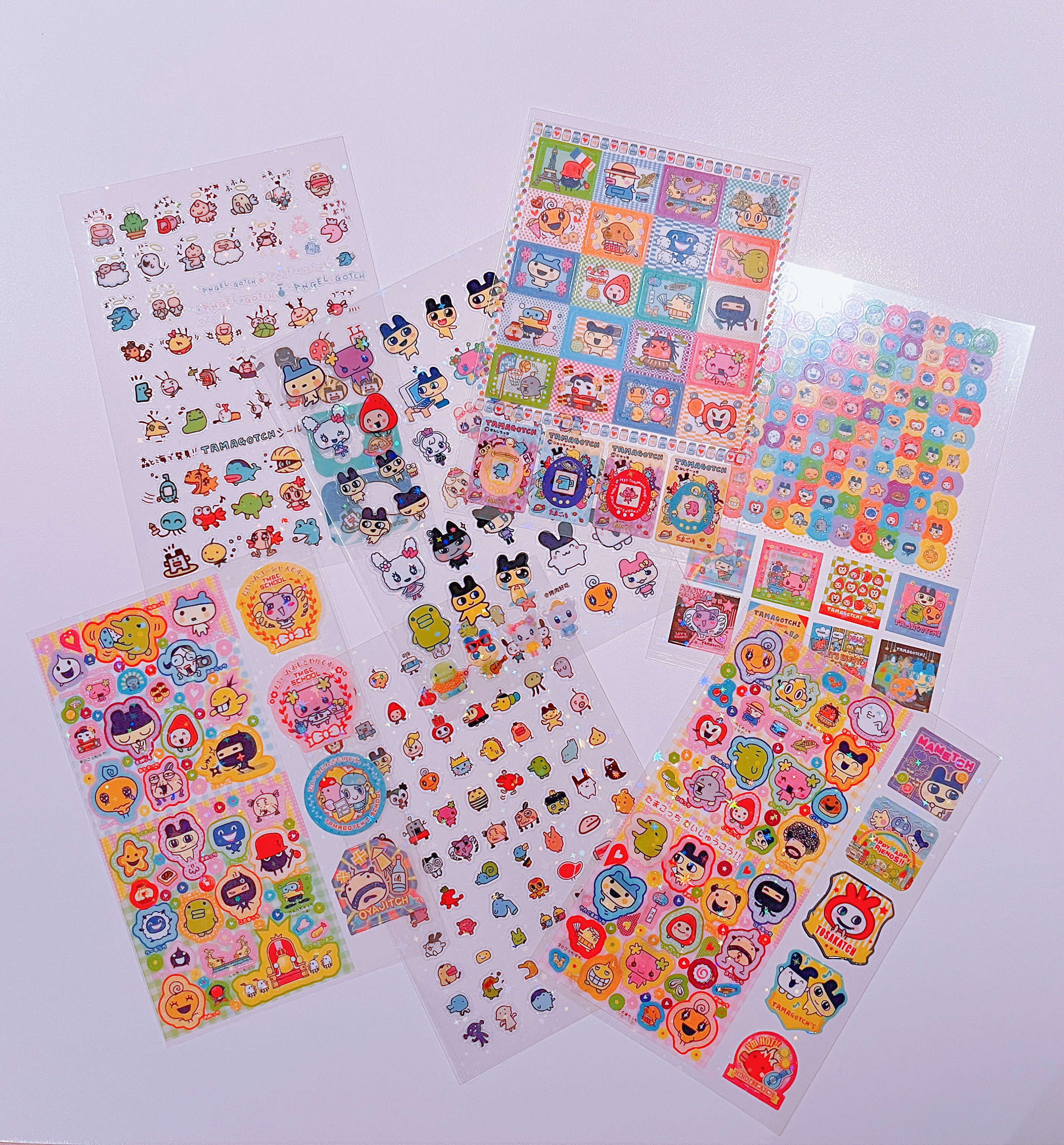 Adesivos Tamagotchi: Decoração Kawaii Transparente Brilhante