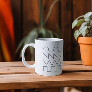 Taza con forma de onda de sintetizador: regalo para productor musical
