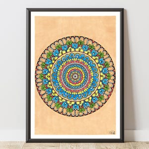 Mandala art print, art print, wall art, handmade illustration, decorative wall poster – Limited edition, numbered and signed