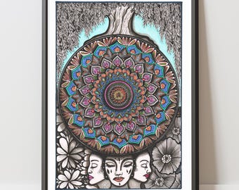 Tirage d'art mandala, impression d’art, art mural, Illustration fait main, Affiche déco murale – Édition limitée  numérotée et signée
