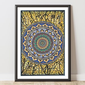 Stampa artistica Mandala, stampa artistica, illustrazione, arte murale - Il grido degli alberi, edizione limitata, firmata