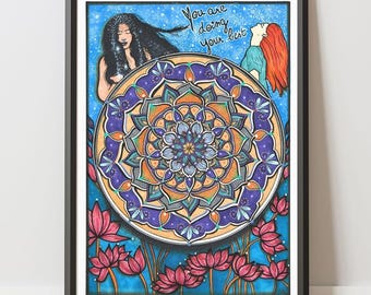 Tirage d'art mandala, impression d’art, art mural, Illustration fait main, Affiche déco murale – Édition limitée numérotée et signée