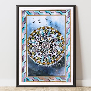 Mandala art print, art print, wall art, handmade illustration, decorative wall poster – Limited edition, numbered and signed