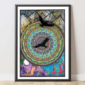 Stampa artistica mandala, stampa artistica, arte murale, illustrazione fatta a mano, poster decorativo da parete – Edizione limitata numerata e firmata