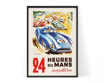 Vintage Automotive Auto Racing: 24 Hours of Le Mans Poster - Digital Download for Auto Enthusiasts