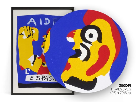 ポスター アート Aidez lEspagne 1937（ジョアン ミロ） 額装品 アルミ