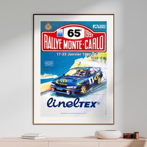 Cartel de 1997 - Vintage Automotive Monte Carlo Rally - Descarga digital Racing Wall Art - Retro Wall Art - JPEG