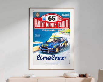 1997 Poster - Vintage Automotive Monte Carlo Rally - Digital Download Racing Wall Art - Retro Wall Art - JPEG