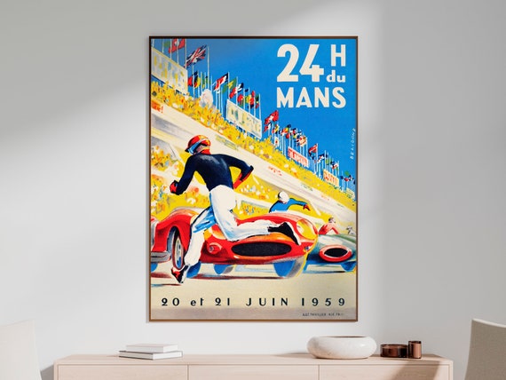 Autres & non classés - rare affiche originale 24 heures du Mans moto de