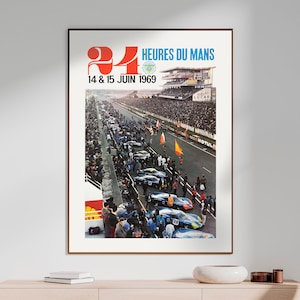 Vintage Automotive Racing: Cartel de Le Mans de 1956 - Descarga digital para arte de pared de garaje