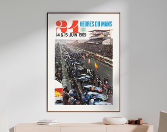Vintage Automotive Racing: 1956 Le Mans Poster - Digital Download for Garage Wall Art