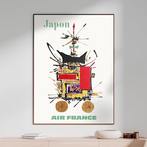 Vintage Travel Japan: Airlines & Georges Mathieu 1960er Jahre Poster – Mid Century Wandkunst – Digitaler Download