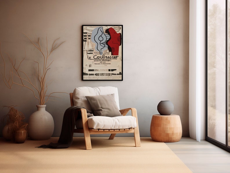 Abstract Art Print Digital Download - Vintage Exhibition Le Corbusier Oeuvre Plastique 1919-1937 Poster for Museum-Worthy Wall Art image 9