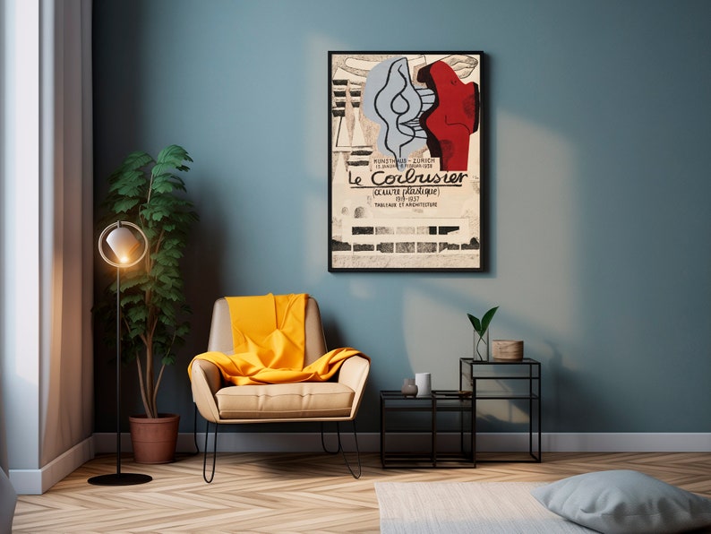Abstract Art Print Digital Download - Vintage Exhibition Le Corbusier Oeuvre Plastique 1919-1937 Poster for Museum-Worthy Wall Art image 4