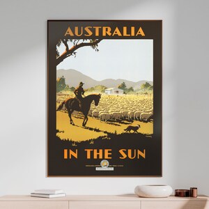 Australia In The Sun: Printable Travel Poster - Vintage Retro Design, Digital Download