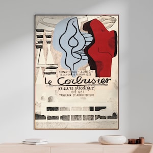 Abstract Art Print Digital Download - Vintage Exhibition Le Corbusier Oeuvre Plastique 1919-1937 Poster for Museum-Worthy Wall Art image 3